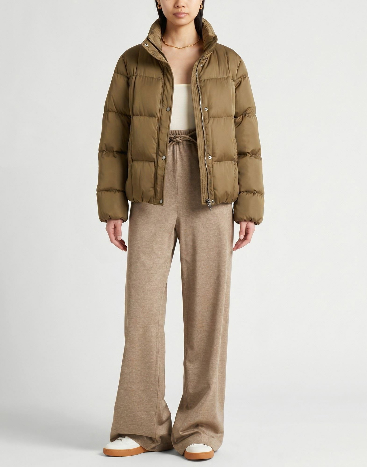 Peserico Womens Puffer Military in Green