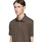 Ermenegildo Zegna Brown Linen Polo