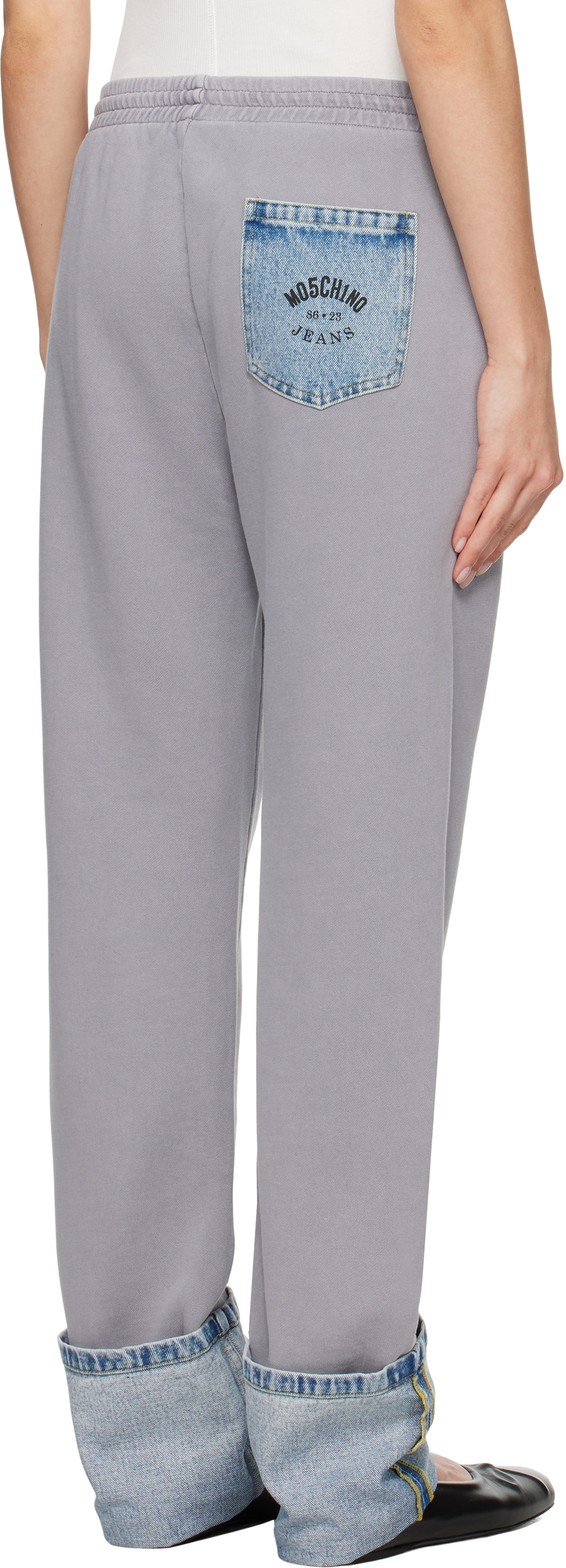 Moschino Jeans Gray Cotton Fleece Lounge Pants