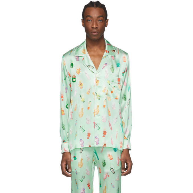 Photo: Casablanca Green Silk Apres Soiree Shirt