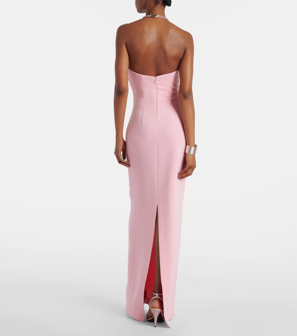 Solace London Riva embellished halterneck gown