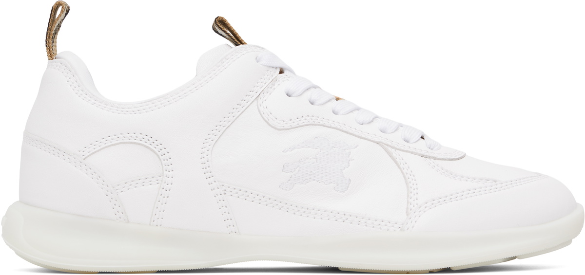 【関税込み】Burberry ホワイト Matrix レザースニーカー Burberry White Leather Matrix Sneakers Burberry