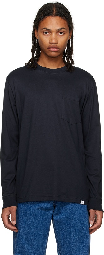 Photo: NORSE PROJECTS Navy Johannes Long Sleeve T-Shirt