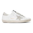 Golden Goose White and Grey Patent Superstar Sneakers