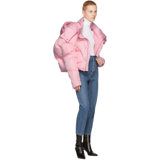 Chen Peng Pink Short Quilted Puffer Jacket