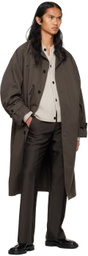 System Brown Balmacaan-Style Coat