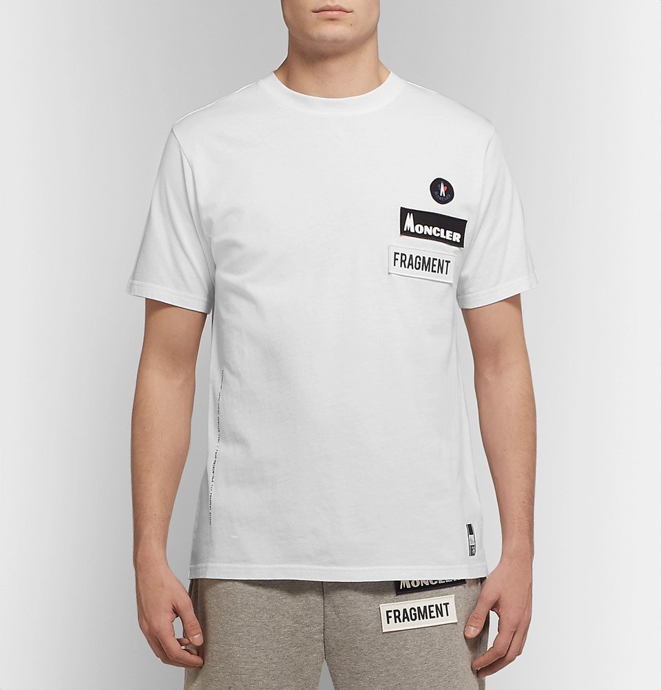 Moncler Genius - 7 Moncler Fragment Logo-Appliquéd Cotton-Jersey T-Shirt -  Men - White