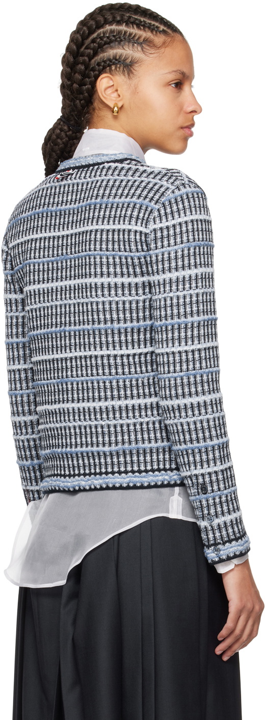 Thom Browne Blue Crewneck Cardigan