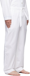 Tekla White Sateen Pyjama Pants