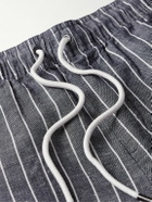 Onia - Air Straight-Leg Pinstriped Linen and Lyocell-Blend Drawstring Shorts - Blue