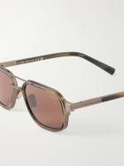Zegna - Aviator-Style Acetate and Titanium Sunglasses - Brown