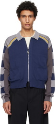 Kiko Kostadinov Gray & Blue Kest Cardigan