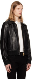 AMIRI Black Zip Leather Jacket
