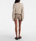 Brunello Cucinelli Sequined ribbed-knit cotton shorts