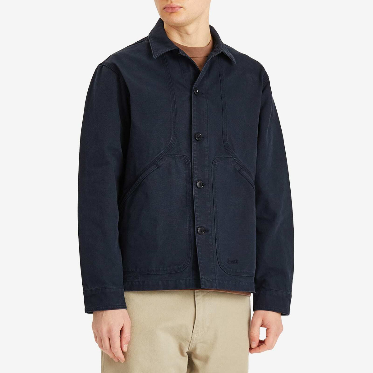 Foret Men's Berry Canvas Overshirt in Navy
