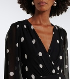 Rixo Elsie polka-dot georgette midi dress
