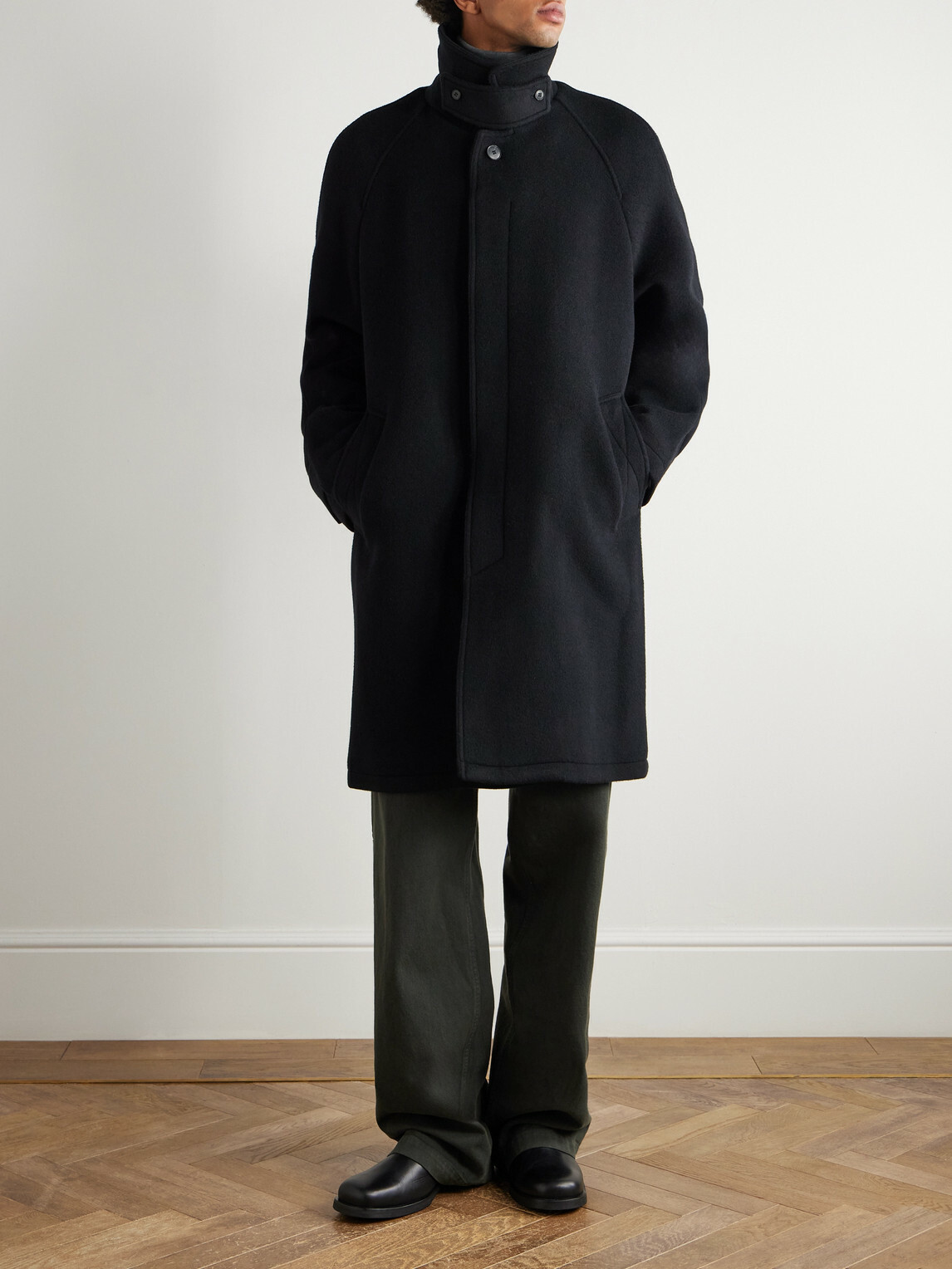 mfpen - Accession Brushed Recycled-Wool Coat - Black