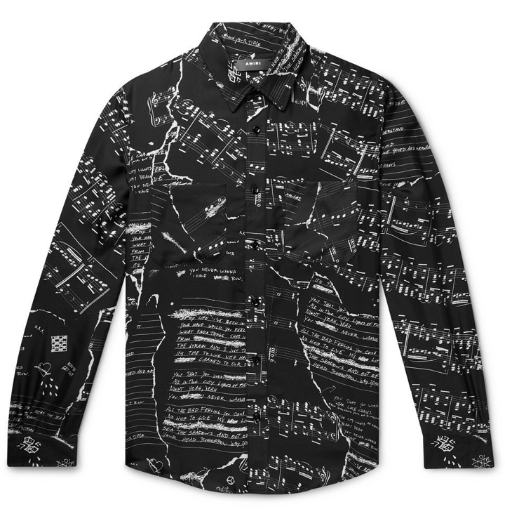 Photo: AMIRI - Printed Silk-Twill Shirt - Black