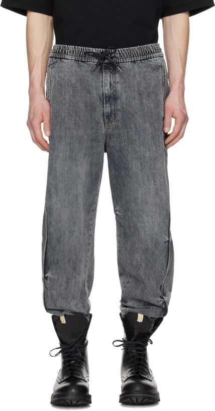 Photo: Juun.J Blue Track Jogger Denim Sweatpants