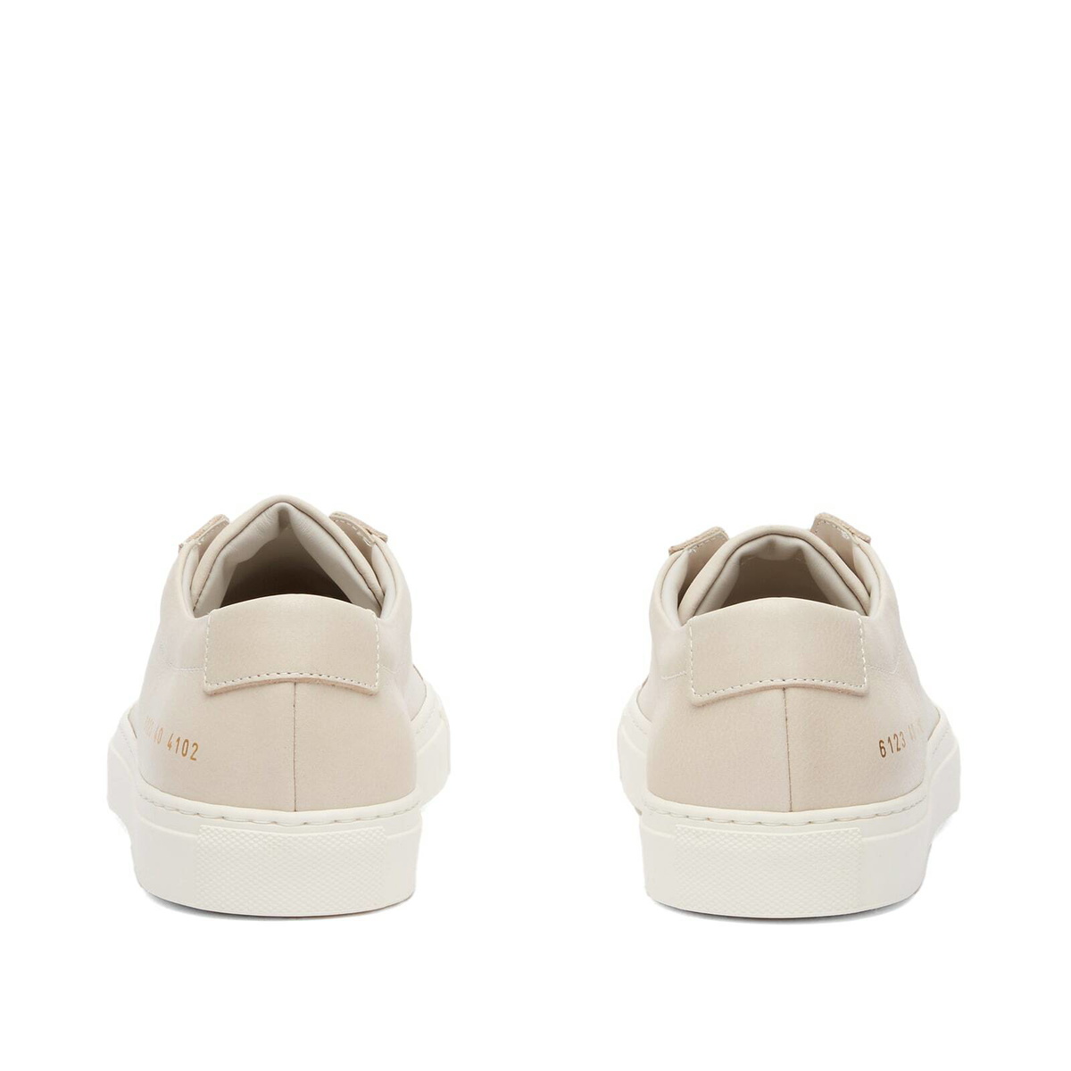 Woman by Common Projects Women's Nubuck Leather Achilles Trainers Sneakers in Off White