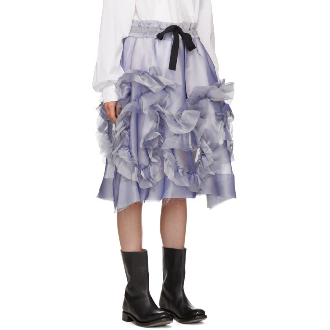 Roberts | Wood Purple Sheer Silk Ruffle Skirt