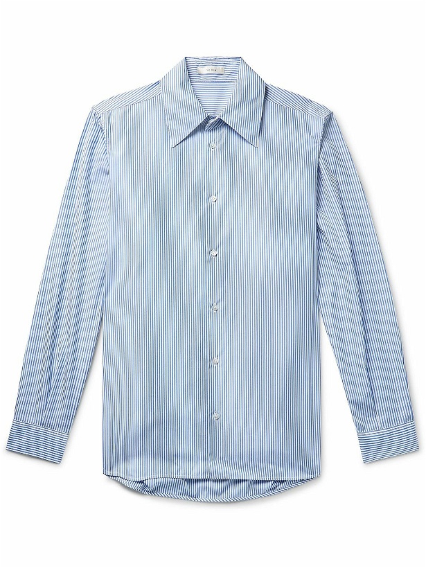 Photo: The Row - Kroner Striped Cotton-Poplin Shirt - Blue