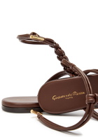 Gianvito Rossi Capua Braided Leather Sandals Brown