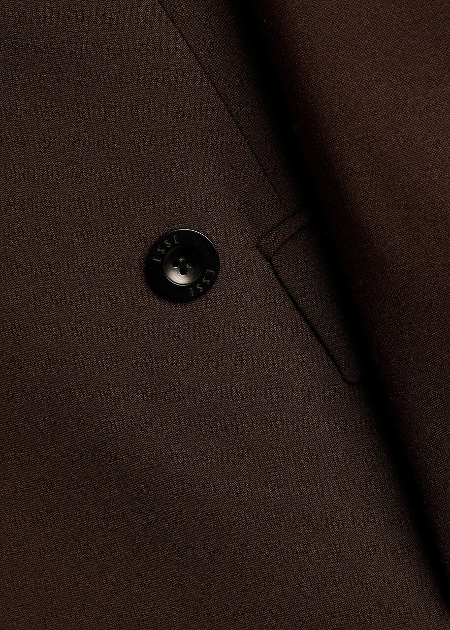 Esse Studios Onus Double-breasted Woven Blazer Bronze