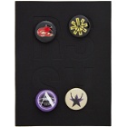 Raf Simons Set of Mismatched Multicolor Punk Pins