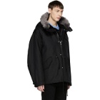 Calvin Klein 205W39NYC Black Short Faux-Fur Hood Parka