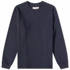 Kestin Men's Humbie Waffle Crew Sweat in Naval Navy