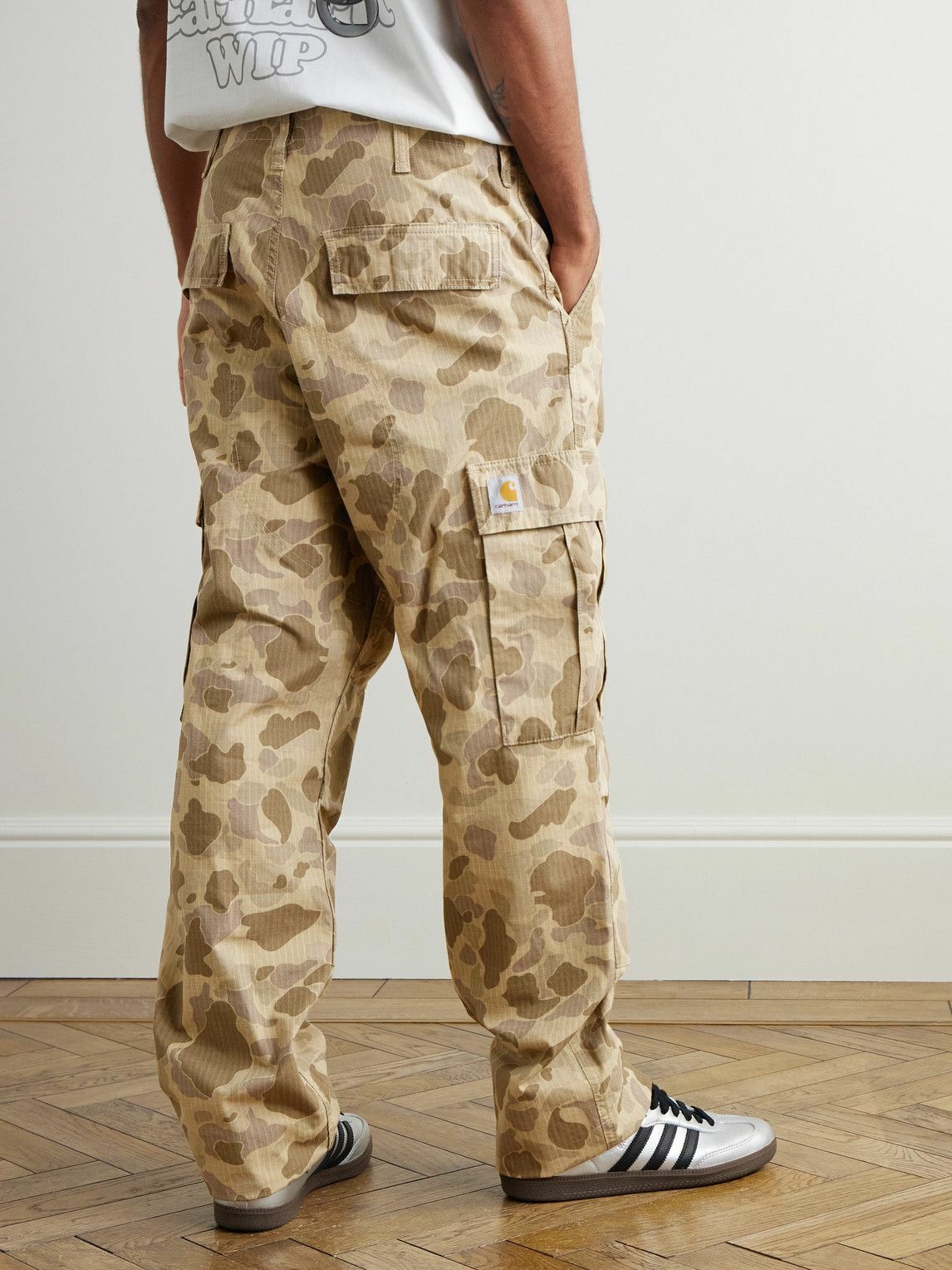 Carhartt WIP - Aviation Straight-Leg Camouflage-Print Cotton-Twill Cargo Trousers - Brown