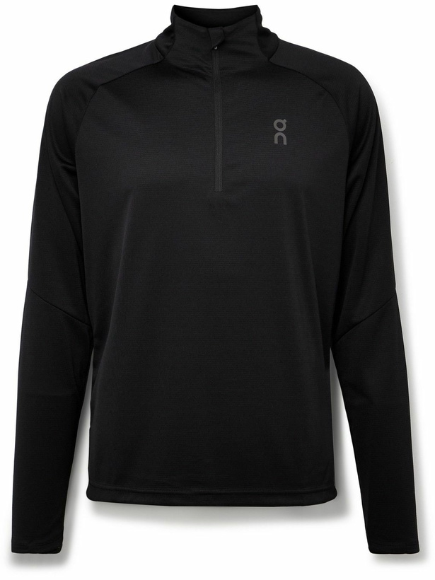 Photo: ON - Climate Stretch Recycled-Jersey Half-Zip Top - Black