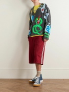 The Elder Statesman - Mythical Creatures Jacquard-Knit Cashmere-Blend Cardigan - Multi