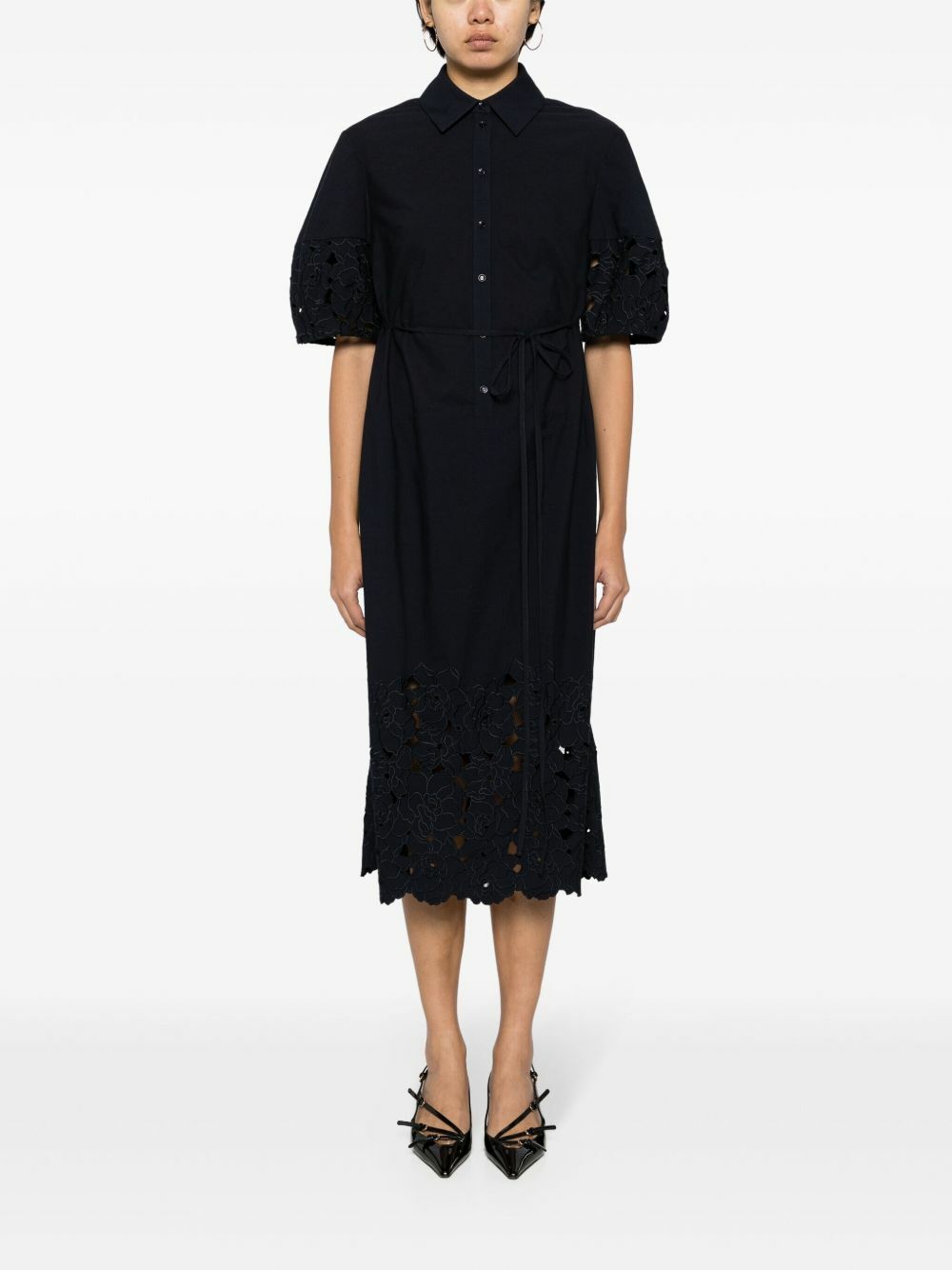 ERDEM Blue Broderie Anglaise Shirt Dress