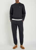 Emporio Armani Logo-embroidered Jersey Sweatshirt Navy