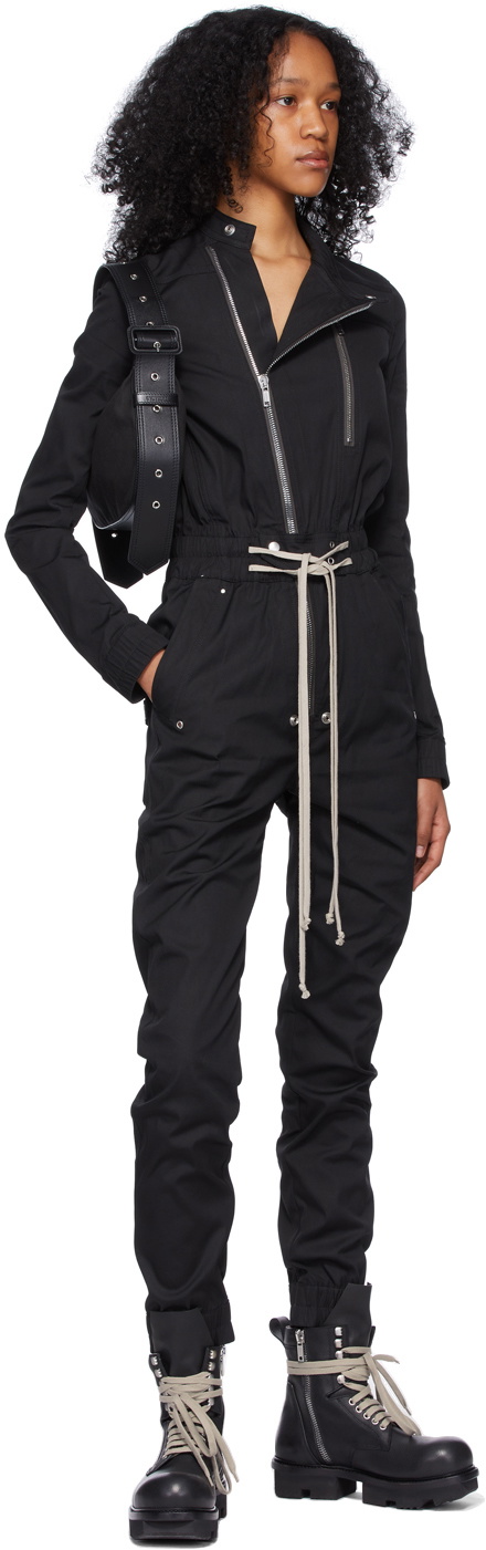 Rick Owens Black Cotton Gary Flightsuit