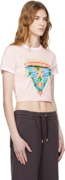 Casablanca Pink Innocence Triangle Short Sleeve T-shirt
