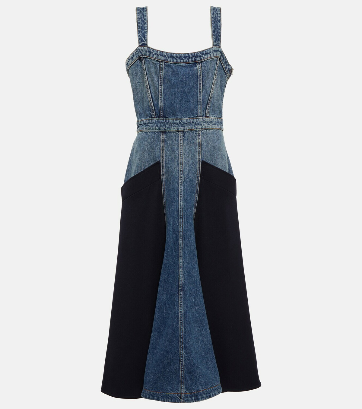 Chloe - Paneled denim midi dress Chloe
