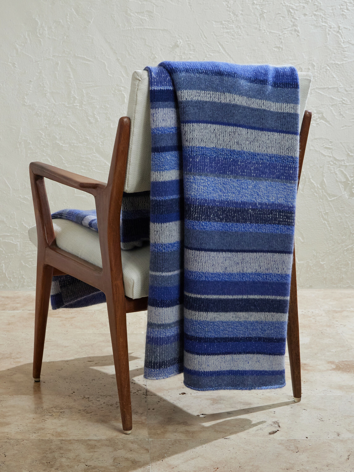 The Elder Statesman - Striped Knitted Cashmere Blanket
