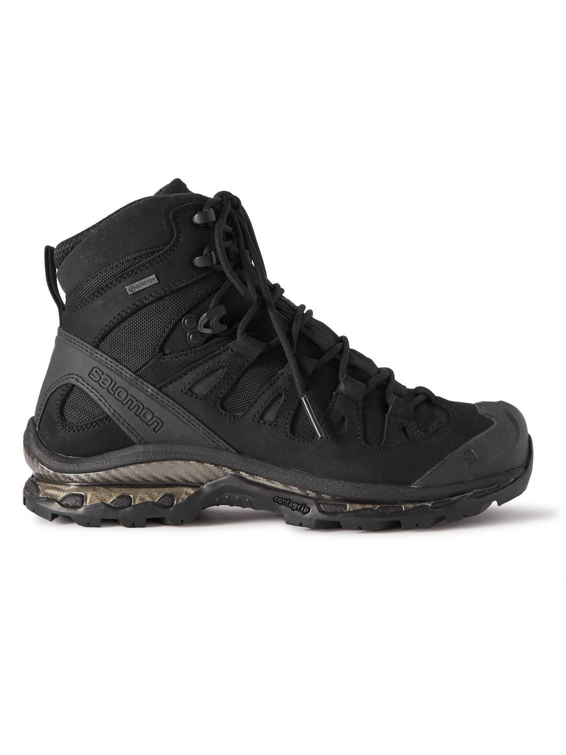 gentagelse med tiden Afskrække Salomon - Quest 4D Leather-Trimmed GORE-TEX and Mesh Hiking Boots - Black  Salomon
