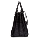 Saint Laurent Black Croc Sac De Jour Tote