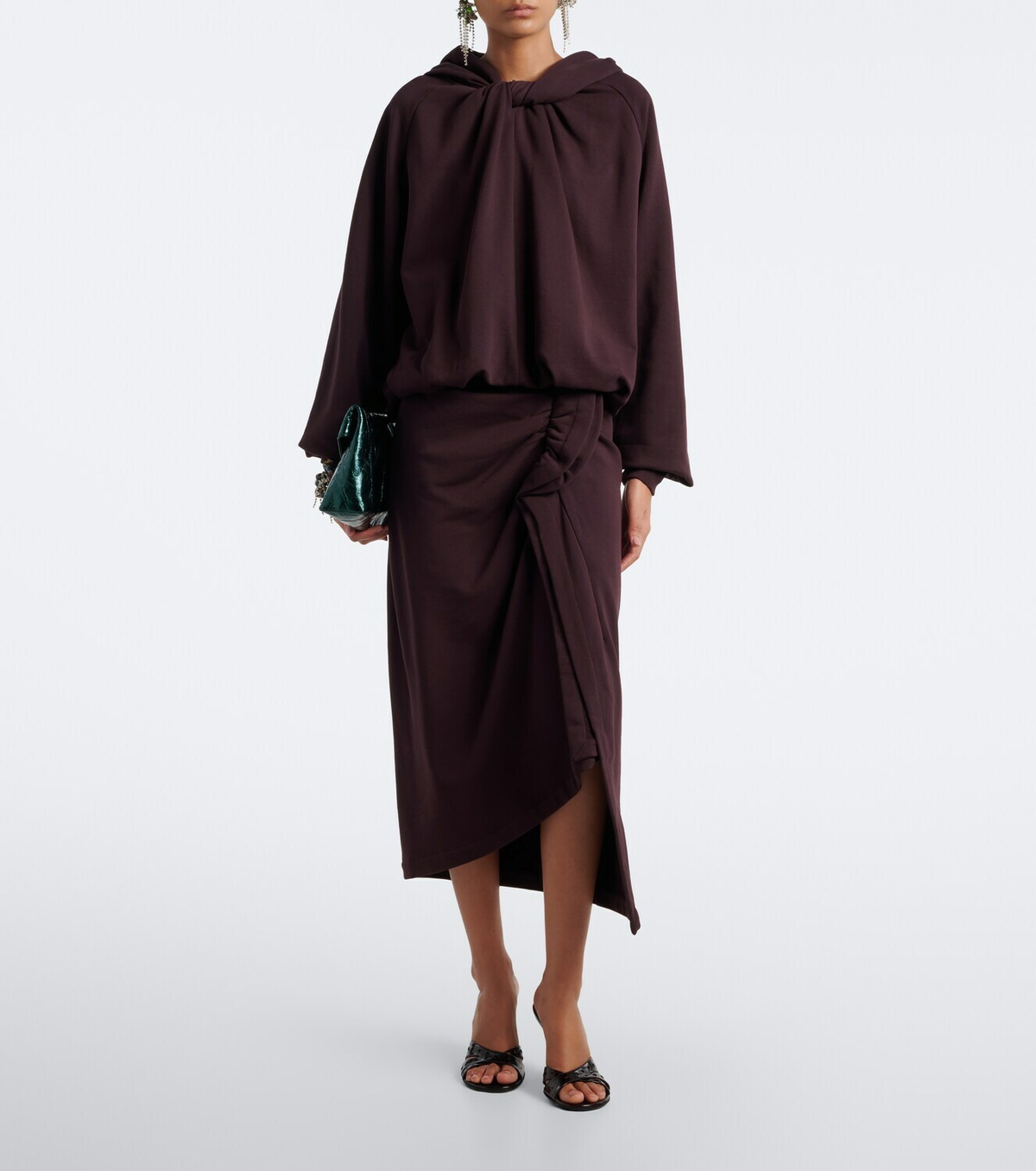 Dries Van Noten Hooded cotton jersey sweatshirt