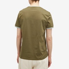 Fred Perry Men's Twin Tipped T-Shirt in Uniform Green/Snow White/Light Ice