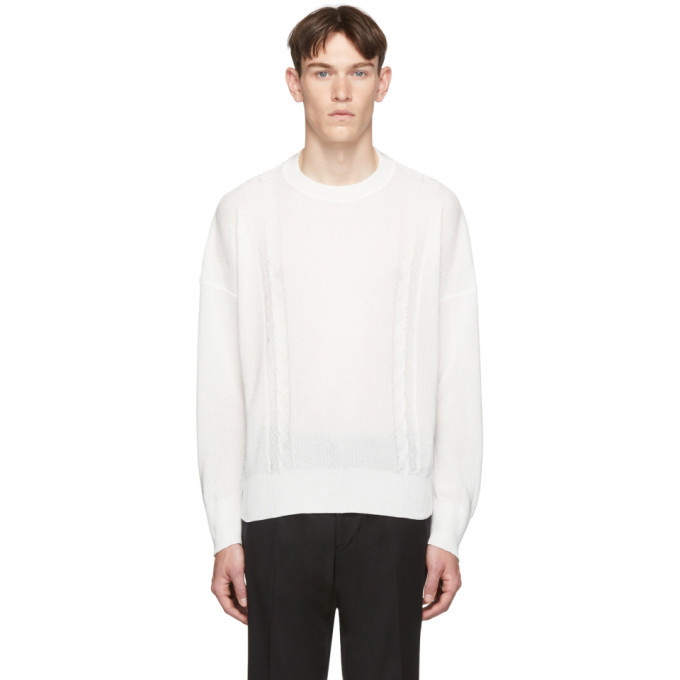 Photo: Our Legacy White Smooth Cable Sweater