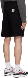 Carhartt Work In Progress Black Single Knee Shorts