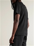 adidas Originals - Essentials Logo-Embroidered Cotton and Hemp-Blend Jersey T-Shirt - Black