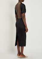 Tove Aker Low-back Satin Midi Dress Black