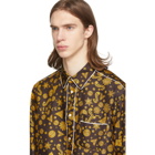 Versace Gold and Black Barocco Western Shirt