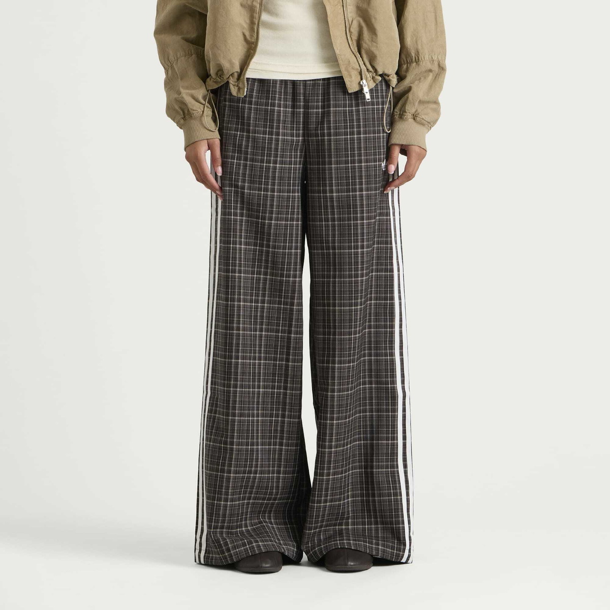 Adidas Women's Check Track Pant in Night Brown